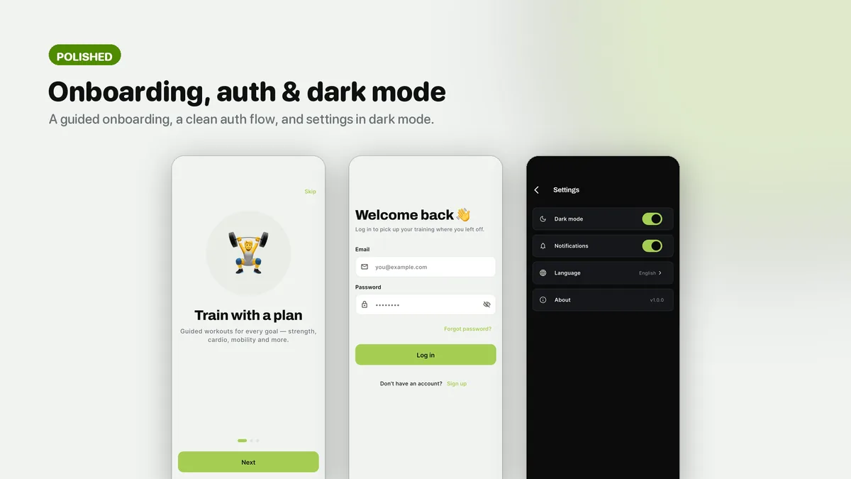 Onboarding and sign-in screens — Pulsea