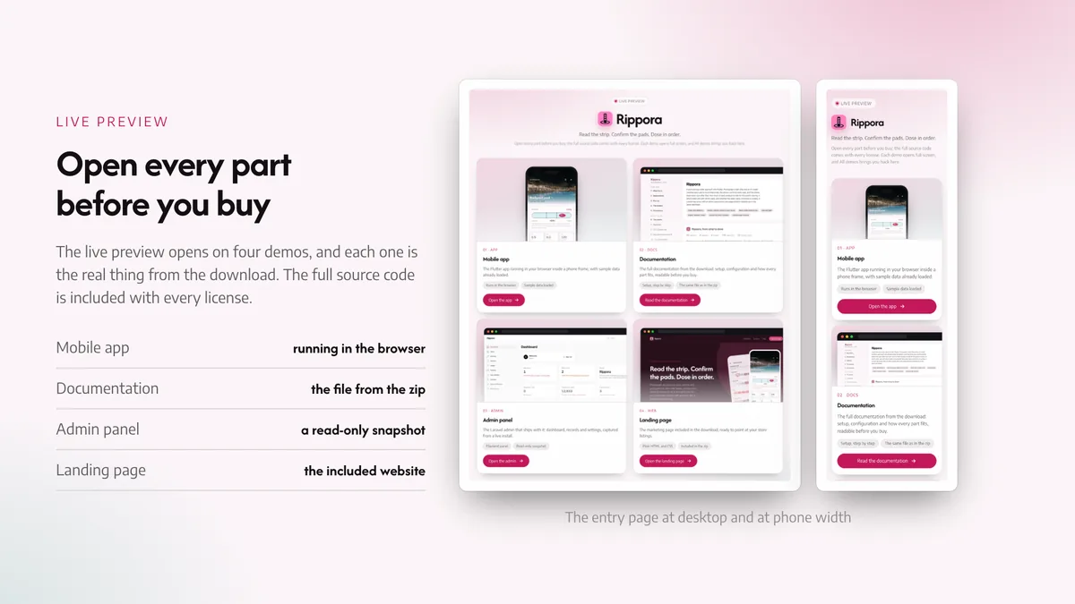 Live preview — Rippora