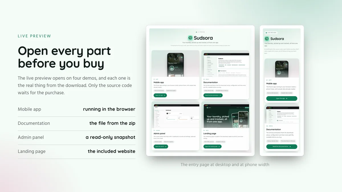 Live preview — Sudsora